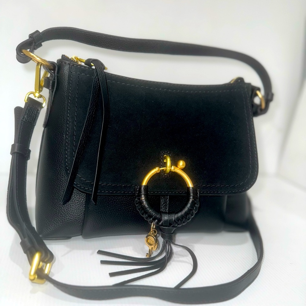 *NEW* SEE BY CHLOE  LEATHER SHOULDER BAG BLACK